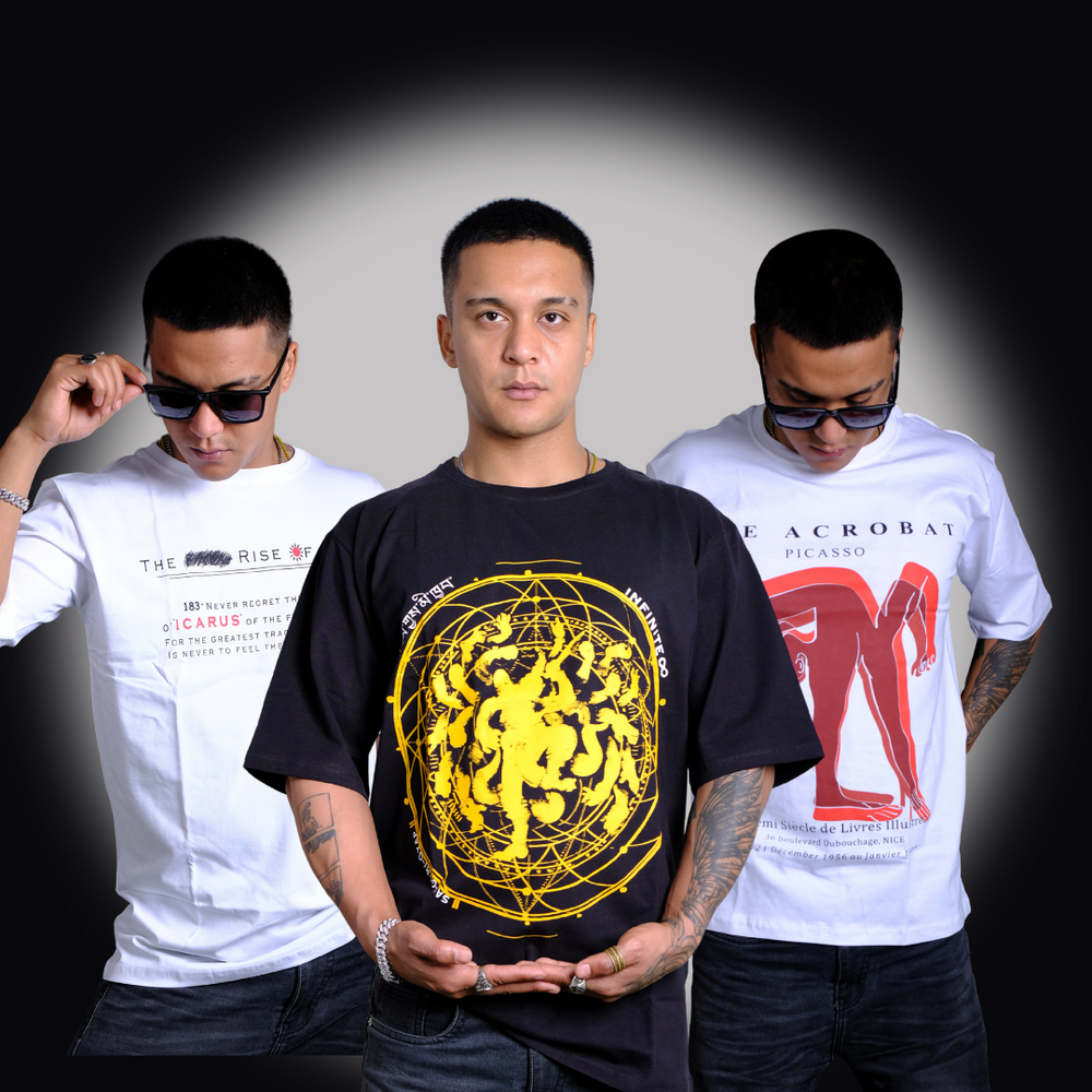 Combo Set Of 3 Tshirts (Dancing Buddhha x Picasso x Rise of icarus)