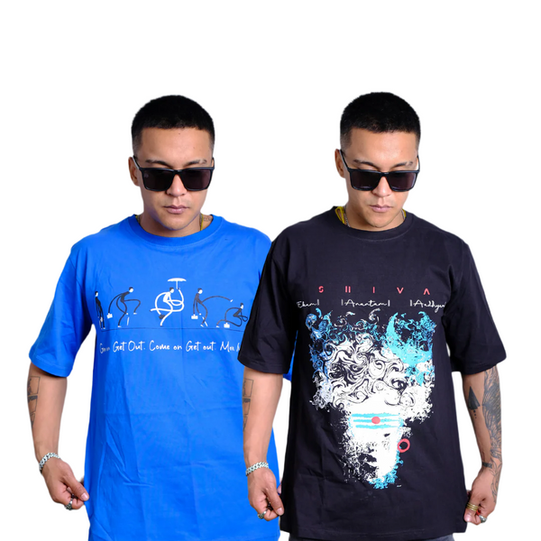 Combo Set Of 2 Tshirts (Shiva x Silly Walks B)