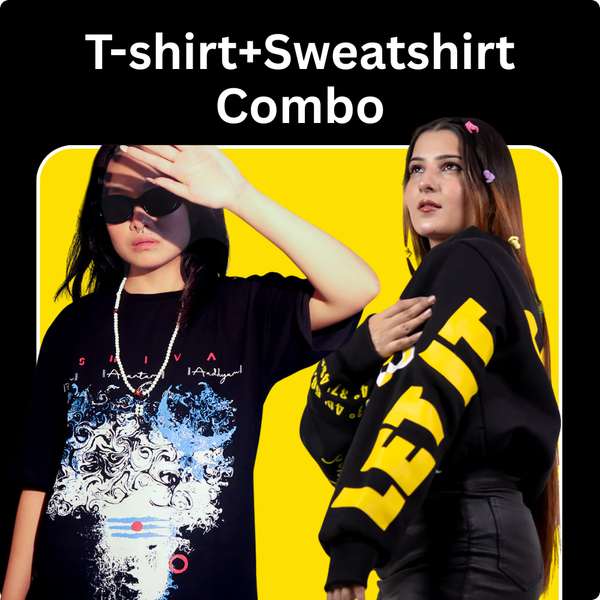 Combo Set Of 2 T-Shirt +Sweatshirt Combo